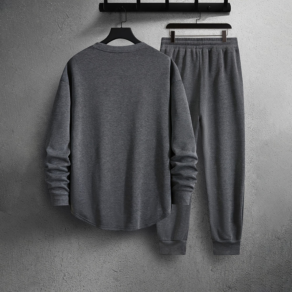 Men's autumn and winter new velvet casual sports long sleeve and trousers suit