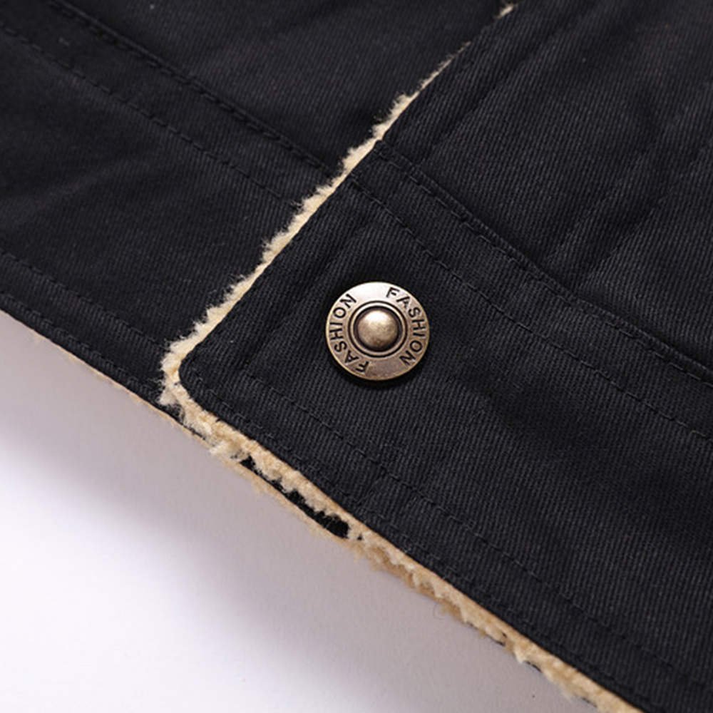 New Men's Plush Thick Lapel Work Jacket