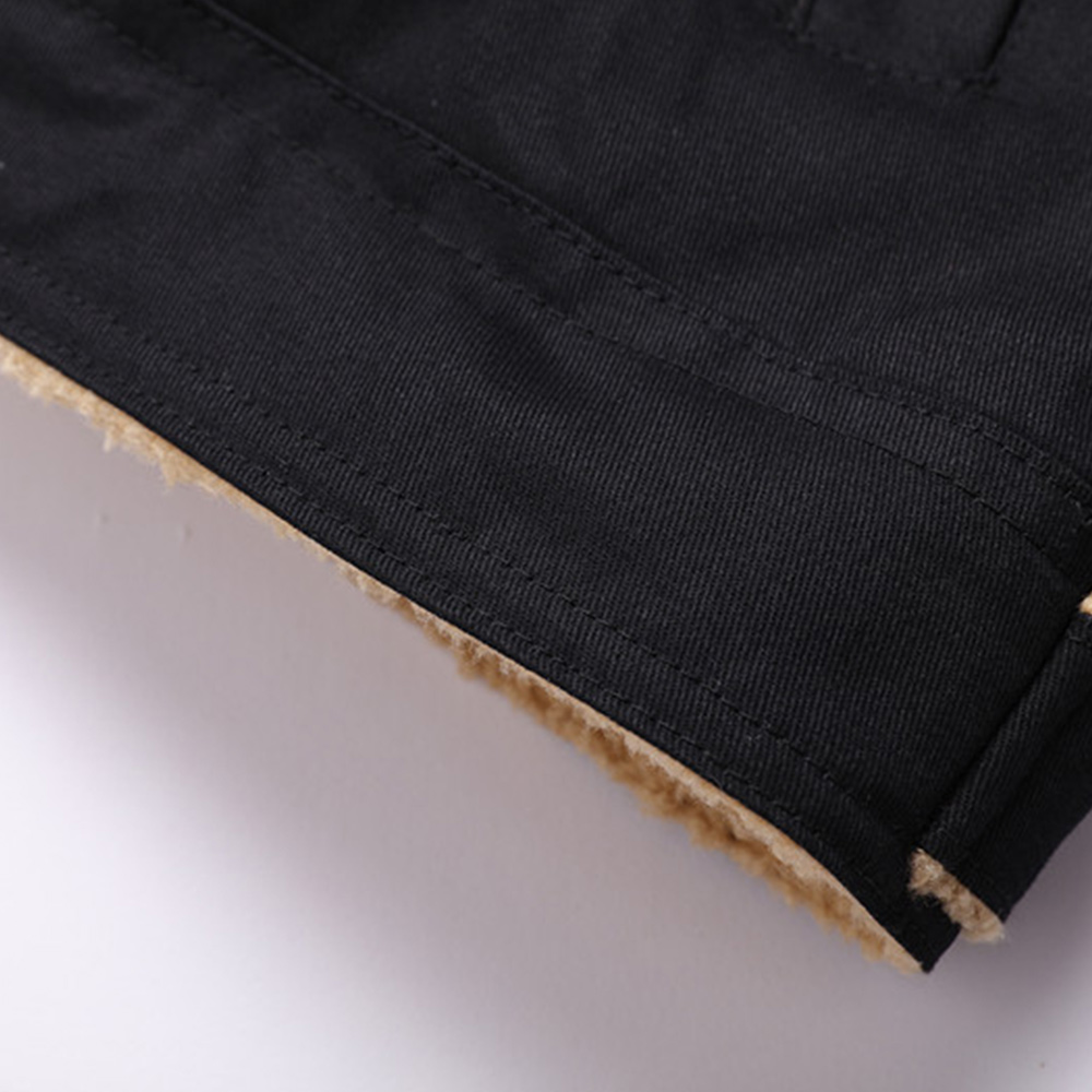 New Men's Plush Thick Lapel Work Jacket