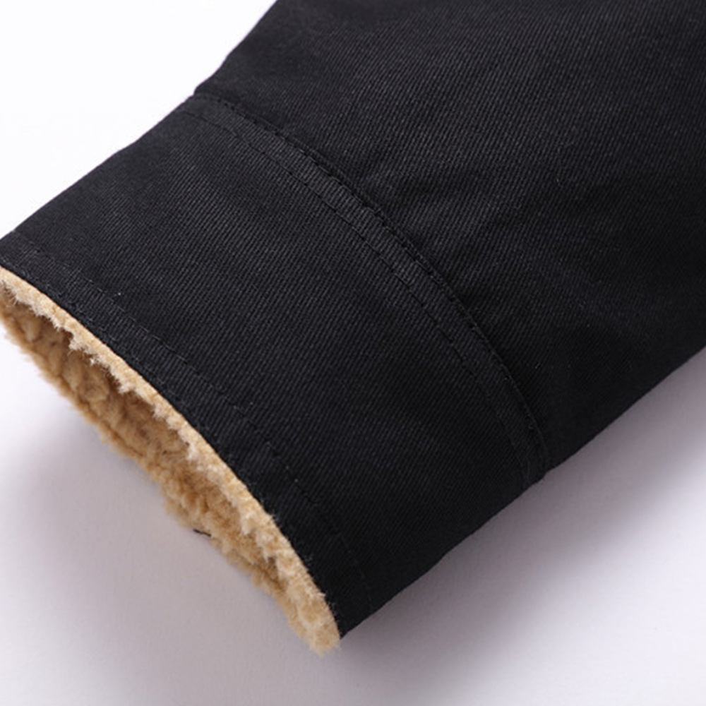 New Men's Plush Thick Lapel Work Jacket