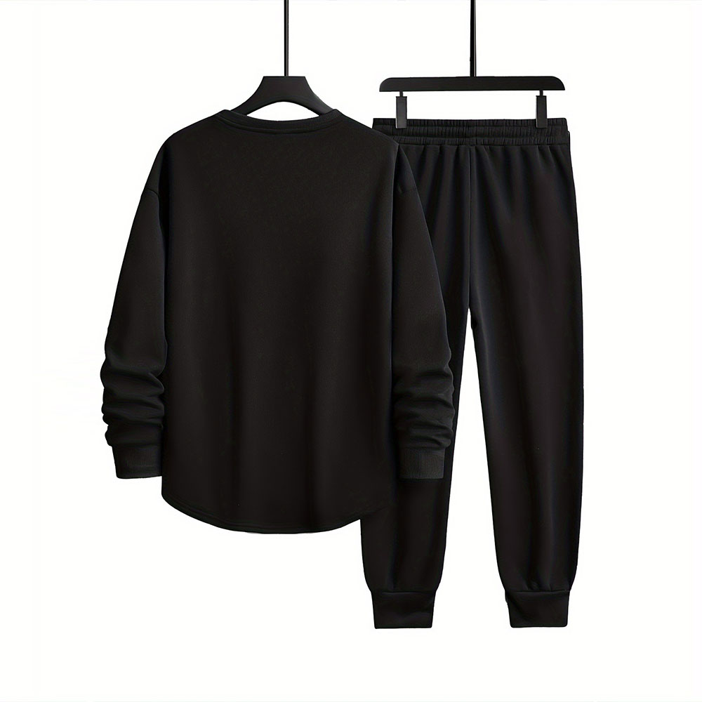 Men's autumn and winter new velvet casual sports long sleeve and trousers suit