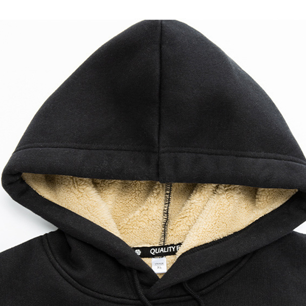 New winter velvet and thickened men's hooded sweatshirt trousers sports suit