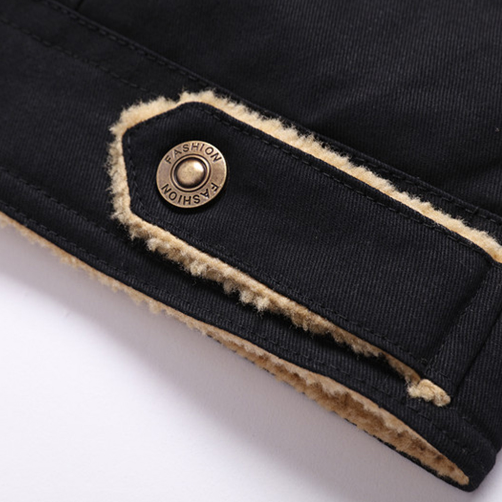 New Men's Plush Thick Lapel Work Jacket