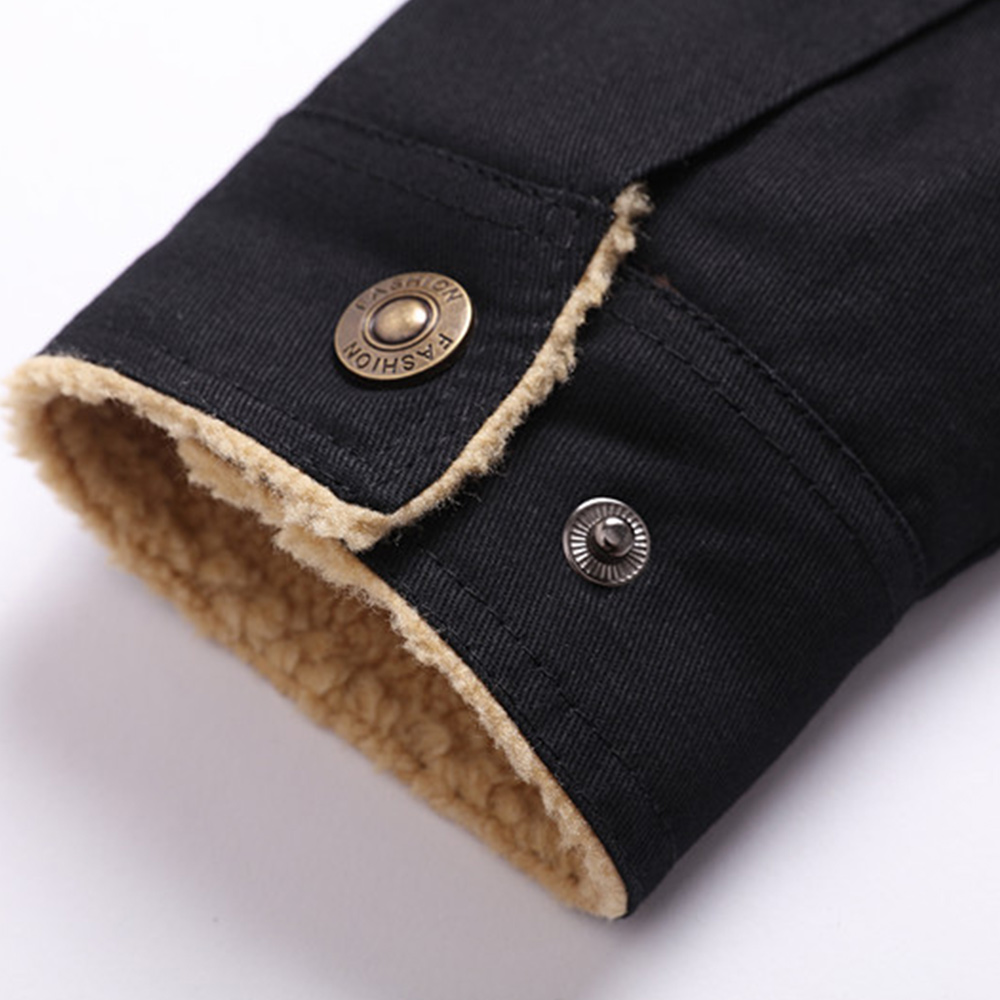 New Men's Plush Thick Lapel Work Jacket