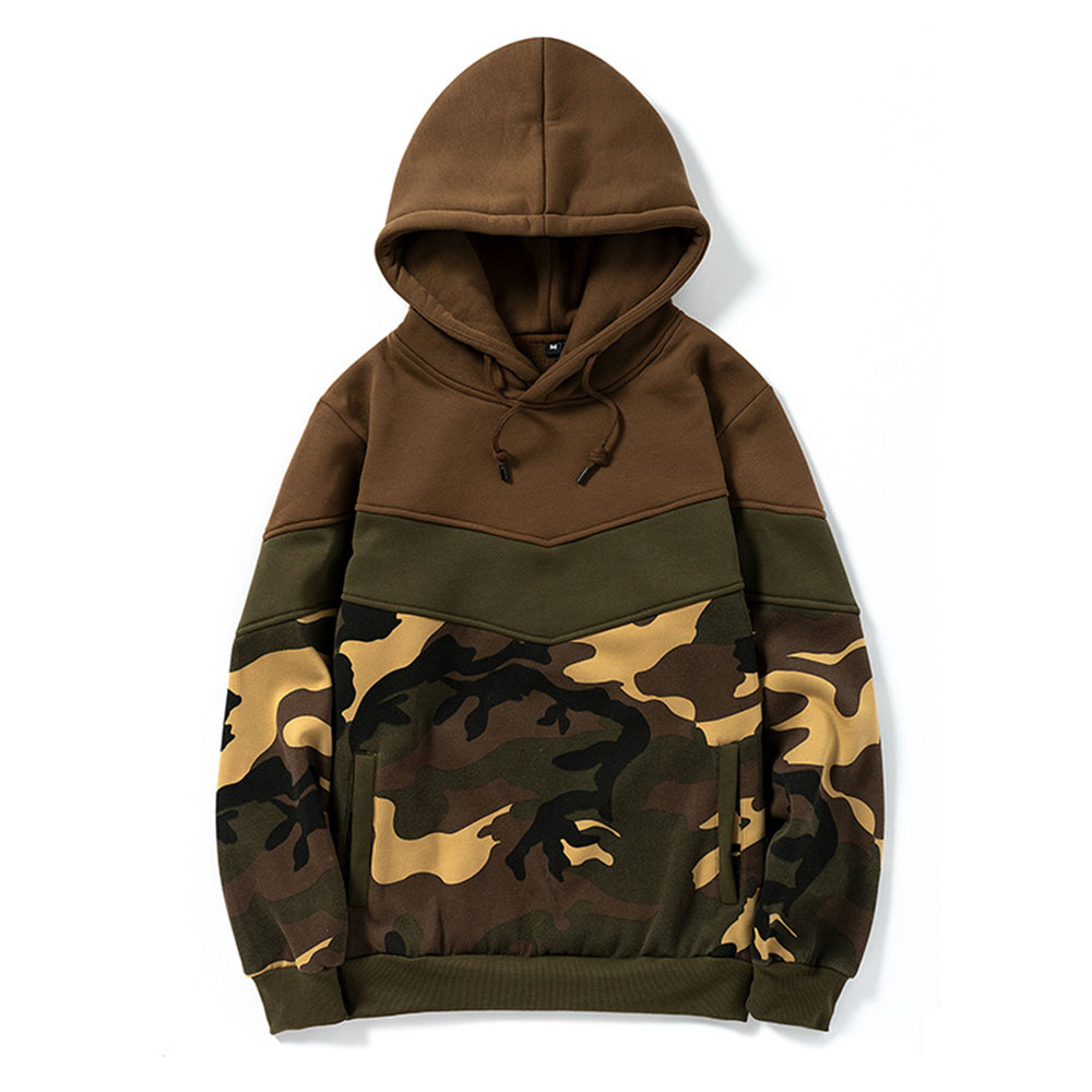 Men's autumn and winter new retro color matching loose large size casual hoodie