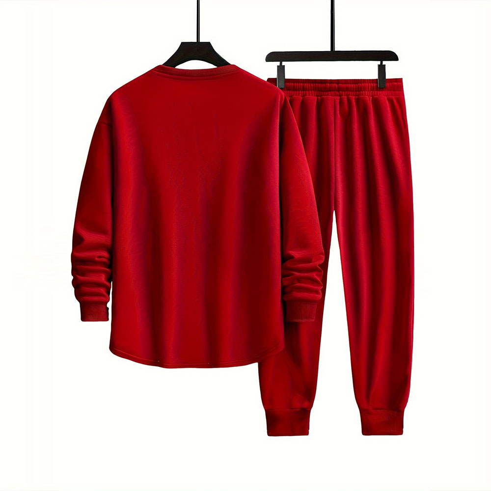 Men's autumn and winter new velvet casual sports long sleeve and trousers suit