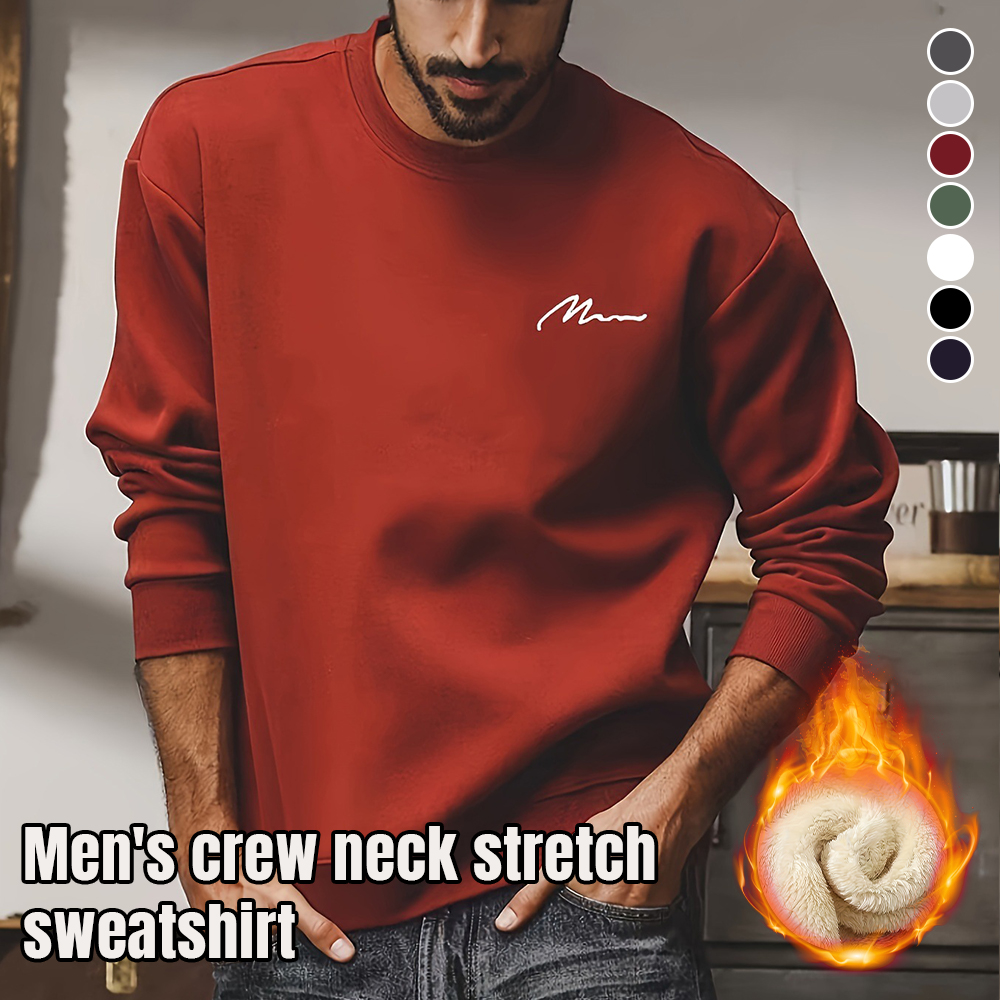 Men's round neck stretch sweatshirt for winter