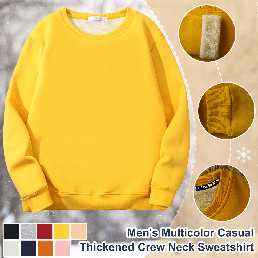 Men's multi-color casual thickened round neck sweatshirt