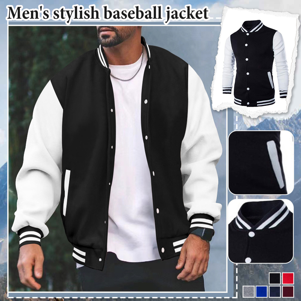 Men's Stand Collar Baseball Jacket