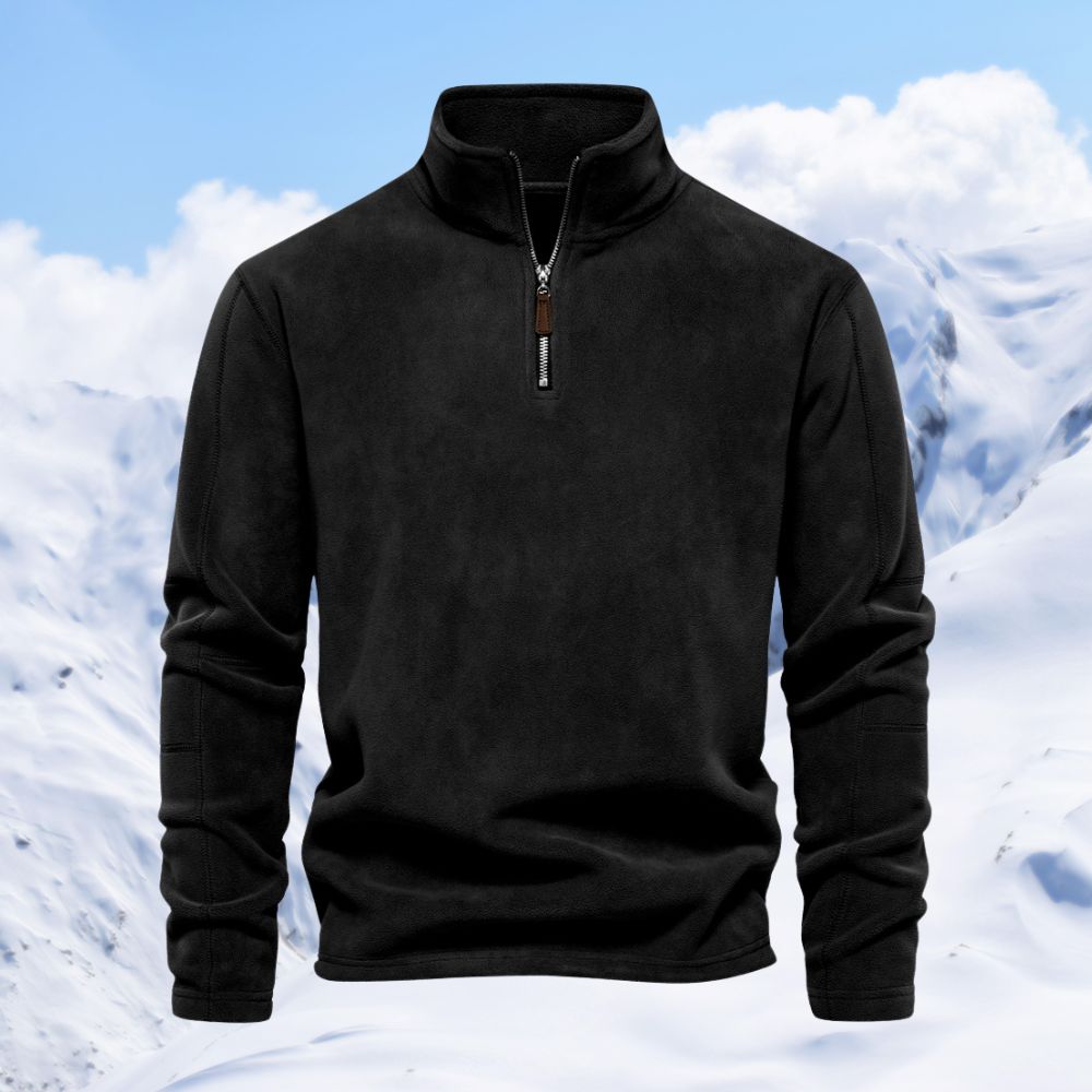 Autumn and winter men's polar fleece half zipper stand collar long sleeve sweatshirt