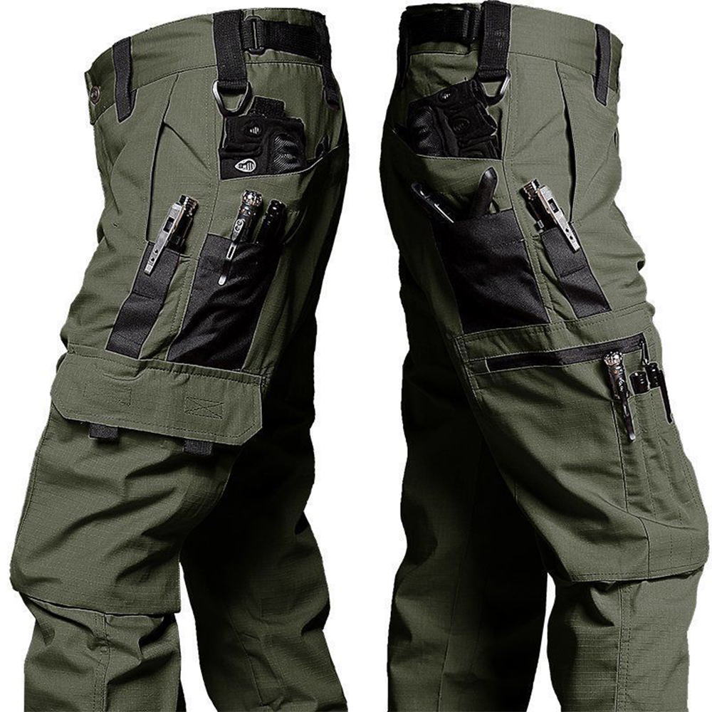 Men's outdoor wear-resistant functional waterproof multi-pocket cargo pants long pants