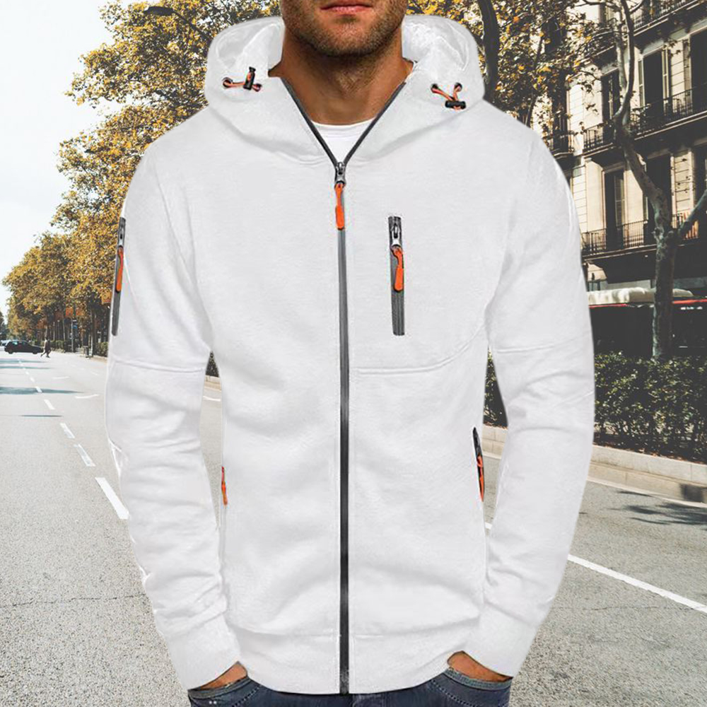 Men's Autumn and Winter Casual Zippered Hooded Cardigan Sweatshirt