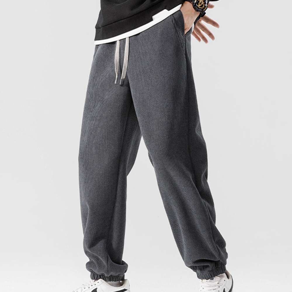 Men's autumn and winter new solid color fashion wide-leg jogger pants Sweatpants