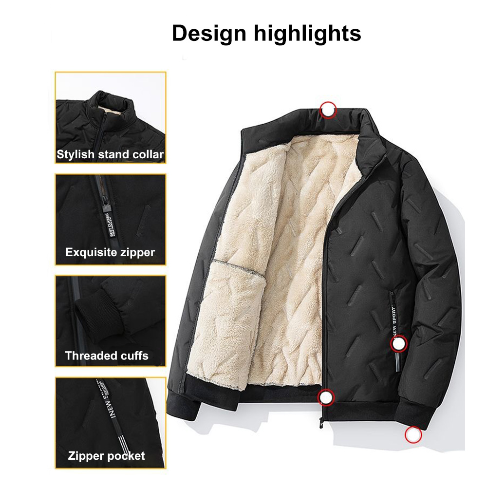 Autumn and winter men's lambswool cotton coat + cotton pants two-piece suit