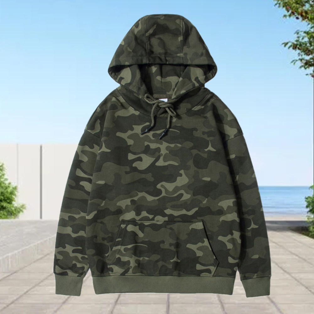 Spring and Autumn Men's Camouflage Hooded Sweatshirt