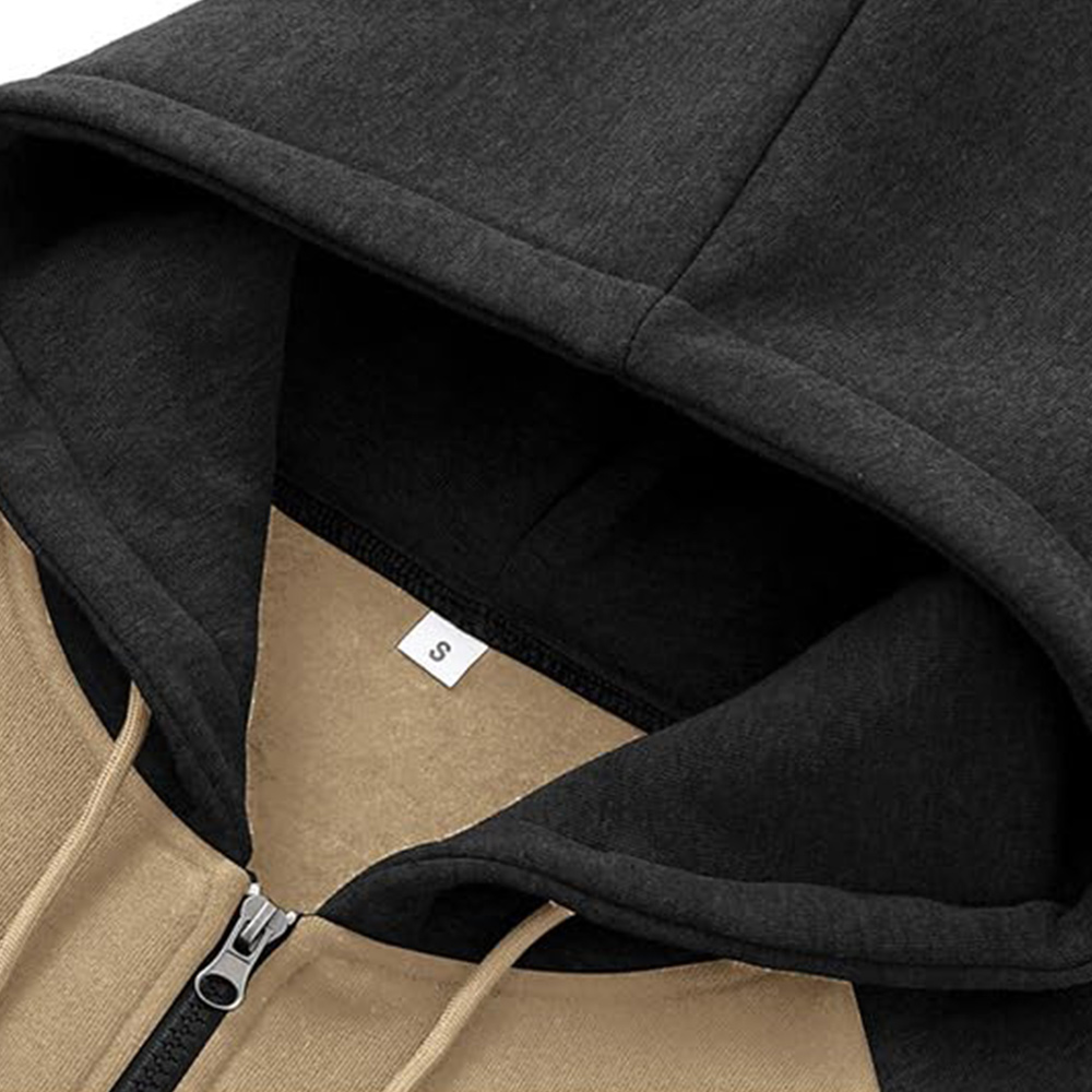 New autumn and winter men's color matching hooded sweatshirt and trousers sports suit
