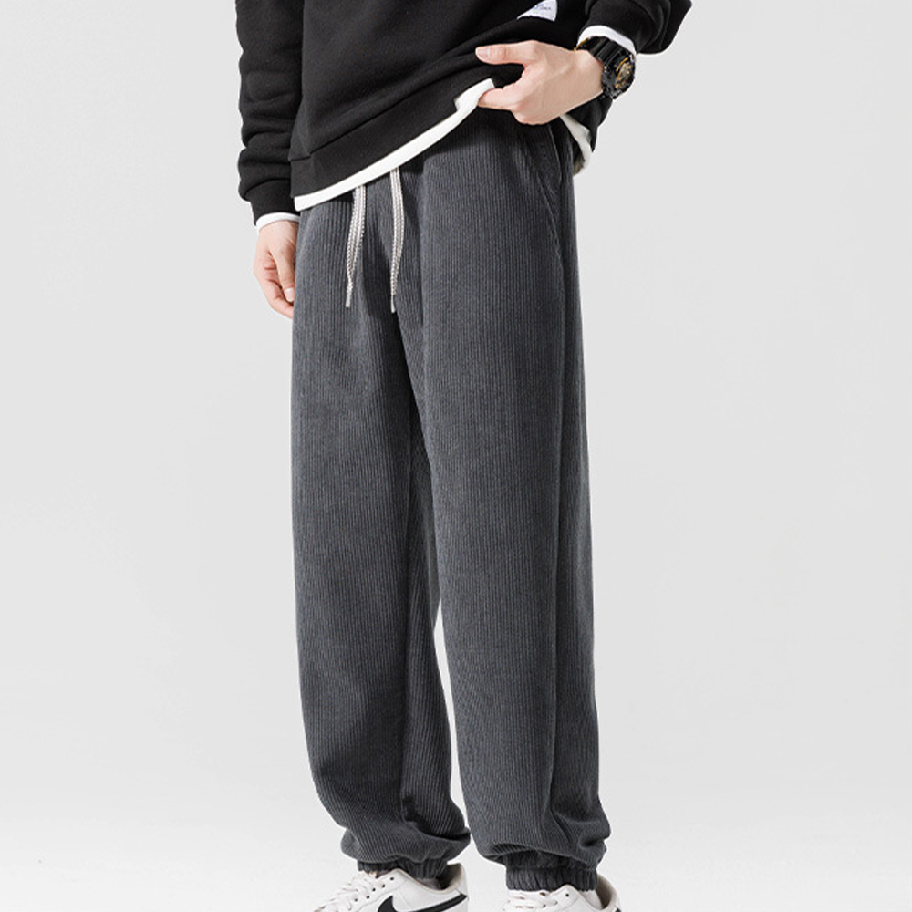 Men's autumn and winter new solid color fashion wide-leg jogger pants Sweatpants