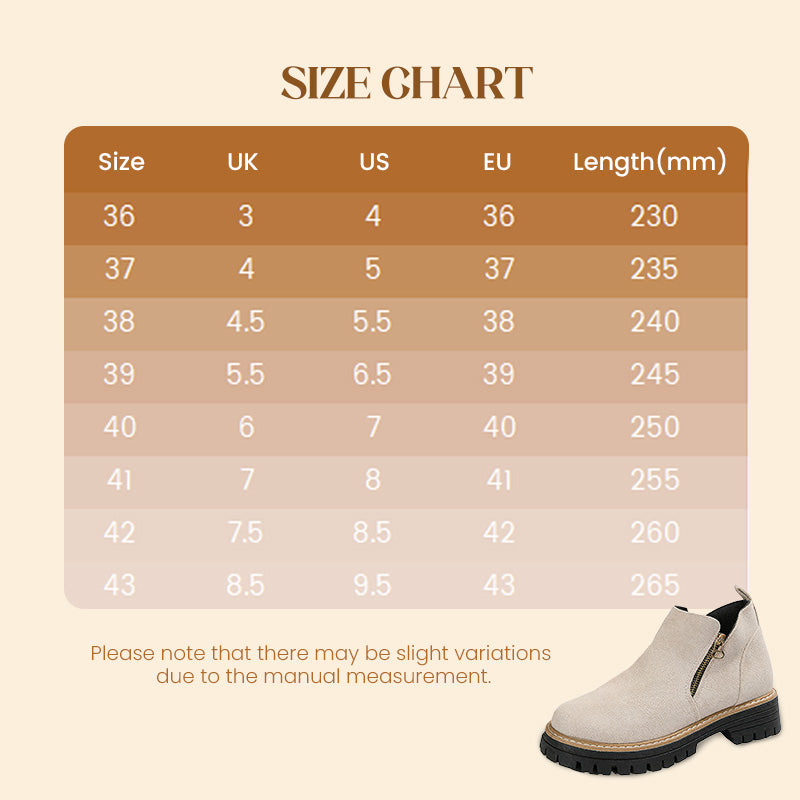 Women's Round-Toe Ankle Boots with Side Zipper