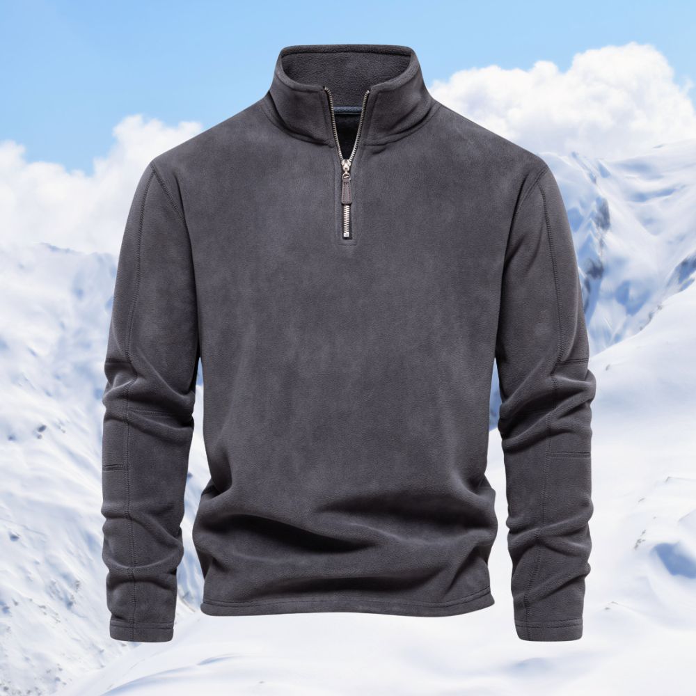 Autumn and winter men's polar fleece half zipper stand collar long sleeve sweatshirt