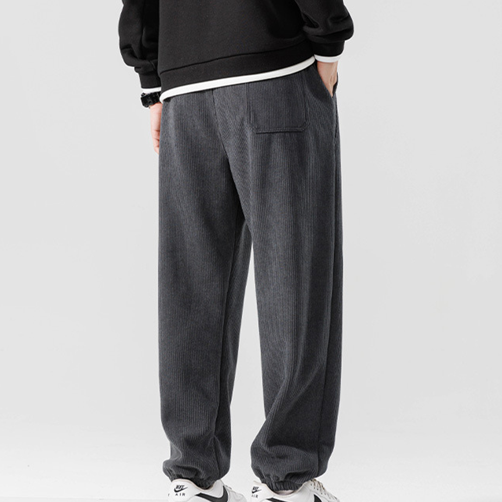 Men's autumn and winter new solid color fashion wide-leg jogger pants Sweatpants