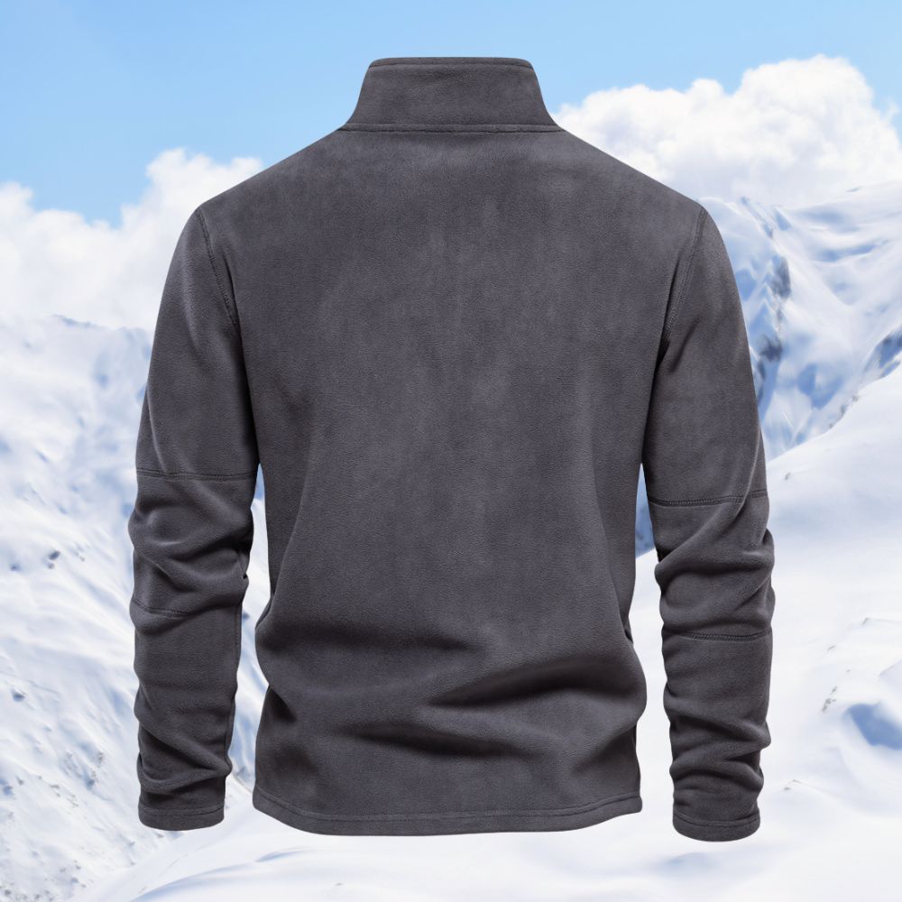 Autumn and winter men's polar fleece half zipper stand collar long sleeve sweatshirt