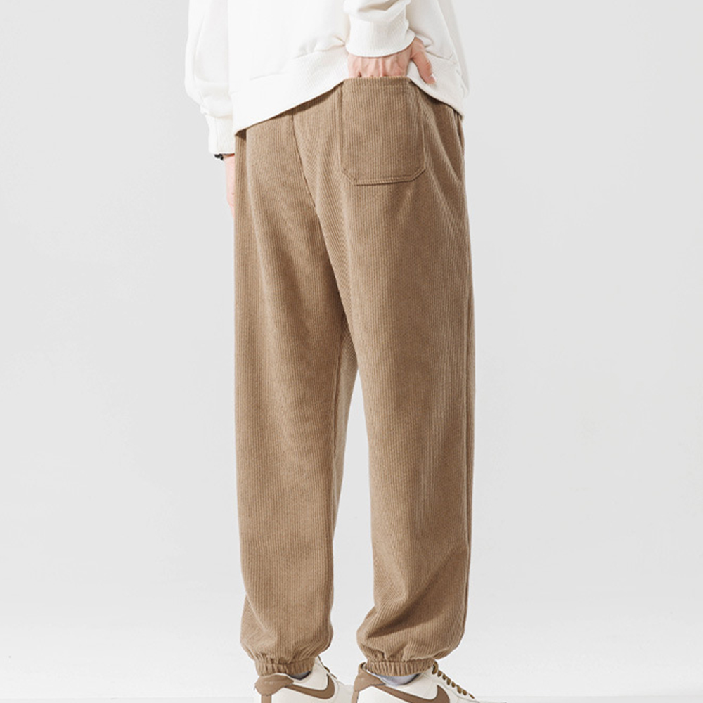 Men's autumn and winter new solid color fashion wide-leg jogger pants Sweatpants