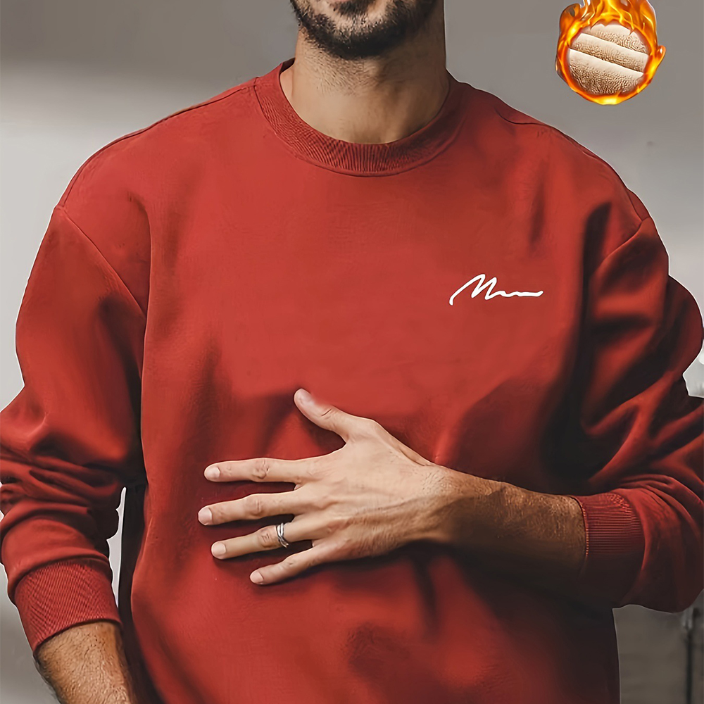 Men's round neck stretch sweatshirt for winter