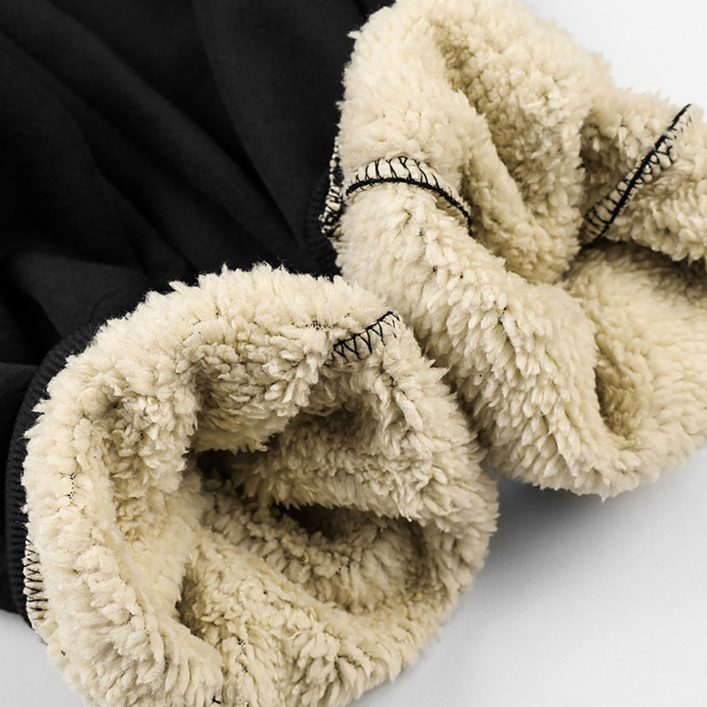 Autumn and winter new men's lambskin hooded jacket and trousers suit