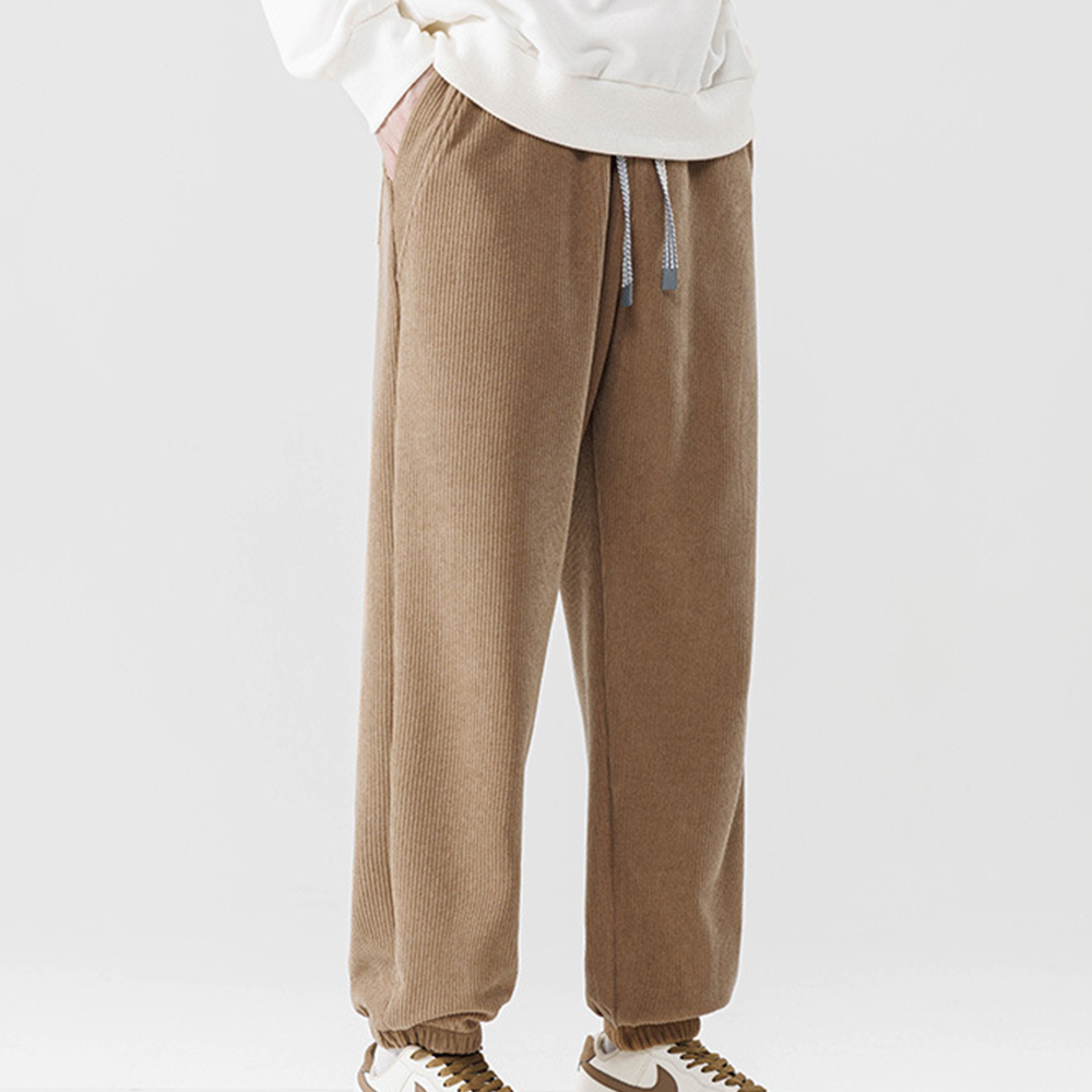 Men's autumn and winter new solid color fashion wide-leg jogger pants Sweatpants