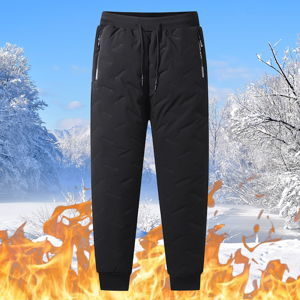 Men's thickened sherpa warm and waterproof cotton pants