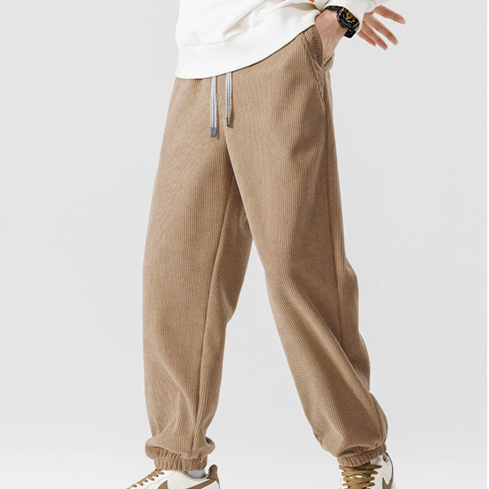 Men's autumn and winter new solid color fashion wide-leg jogger pants Sweatpants