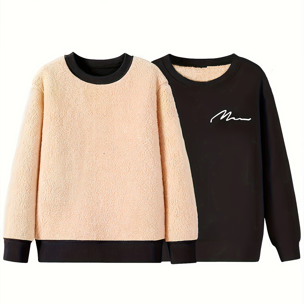 Men's round neck stretch sweatshirt for winter