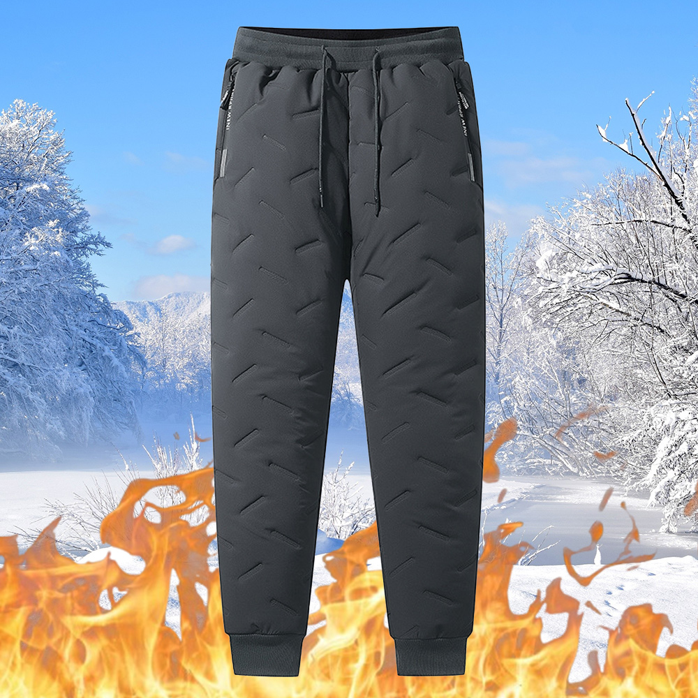 Men's thickened sherpa warm and waterproof cotton pants