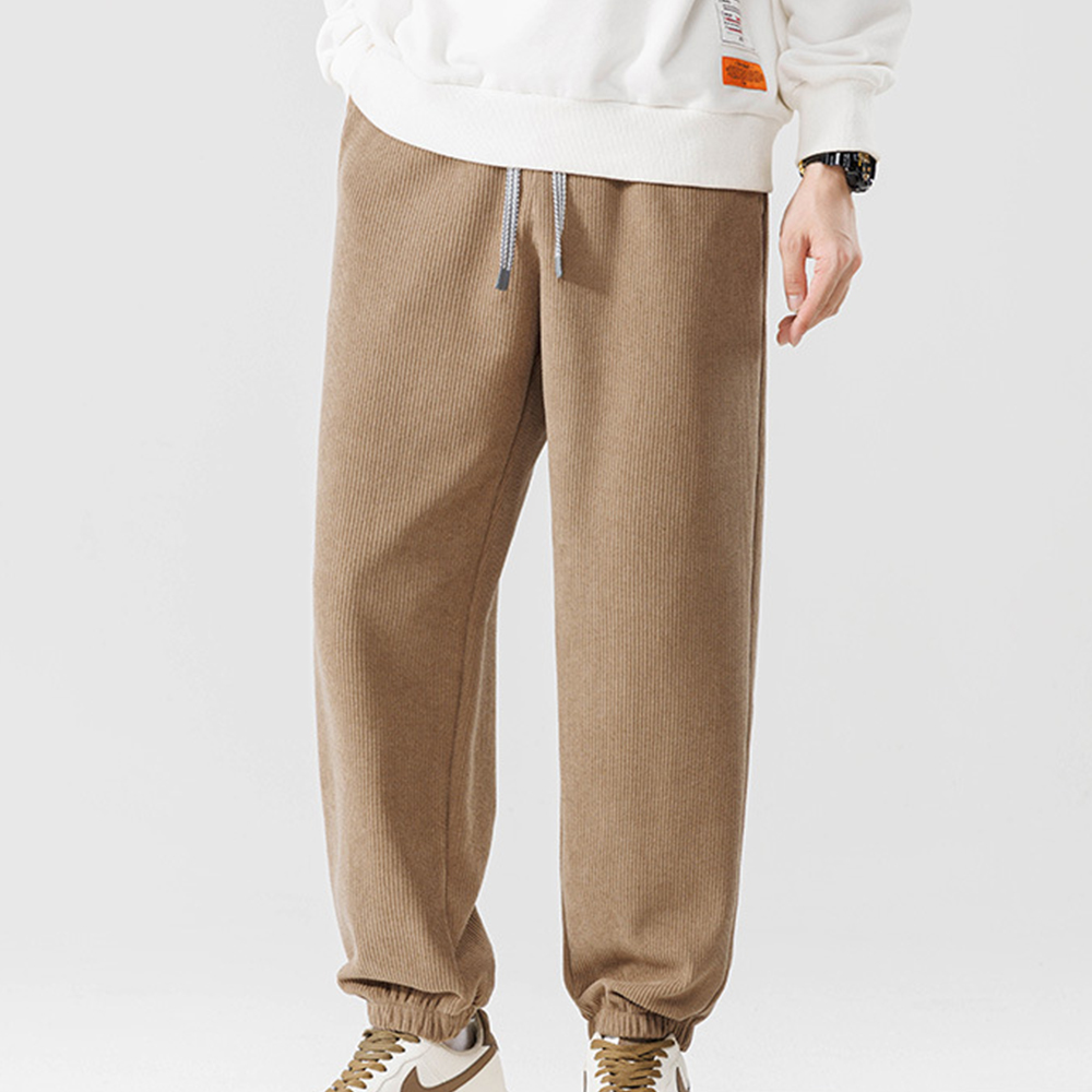 Men's autumn and winter new solid color fashion wide-leg jogger pants Sweatpants