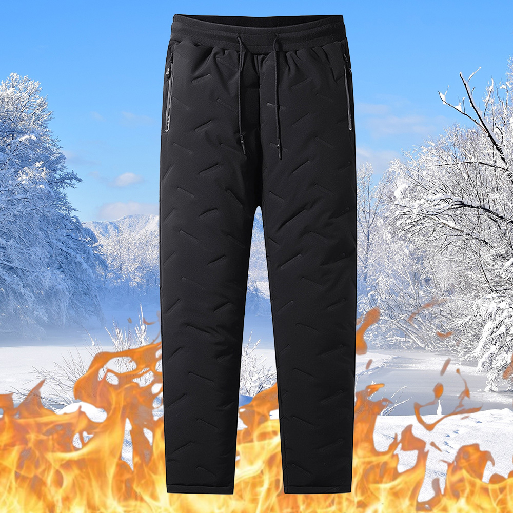 Men's thickened sherpa warm and waterproof cotton pants
