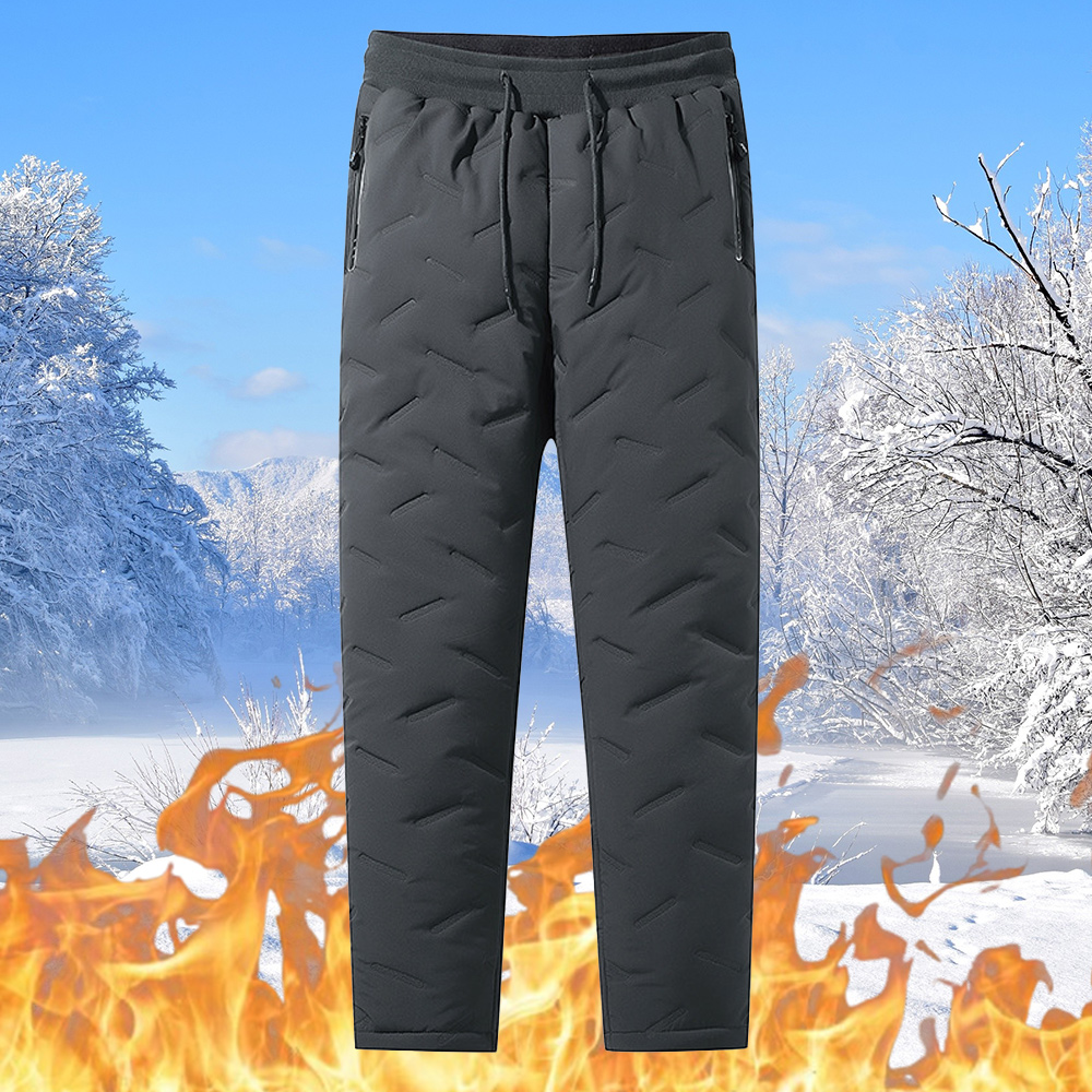 Men's thickened sherpa warm and waterproof cotton pants