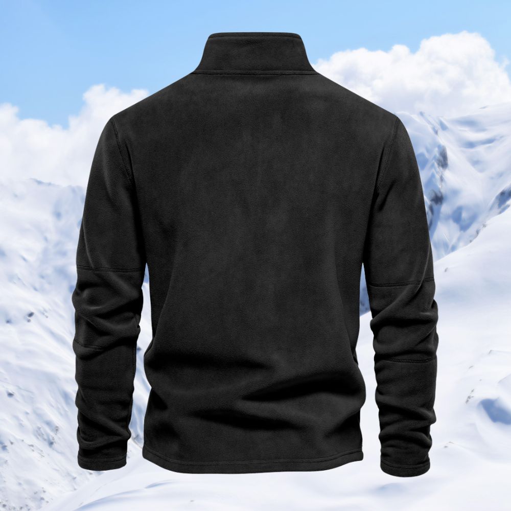 Autumn and winter men's polar fleece half zipper stand collar long sleeve sweatshirt