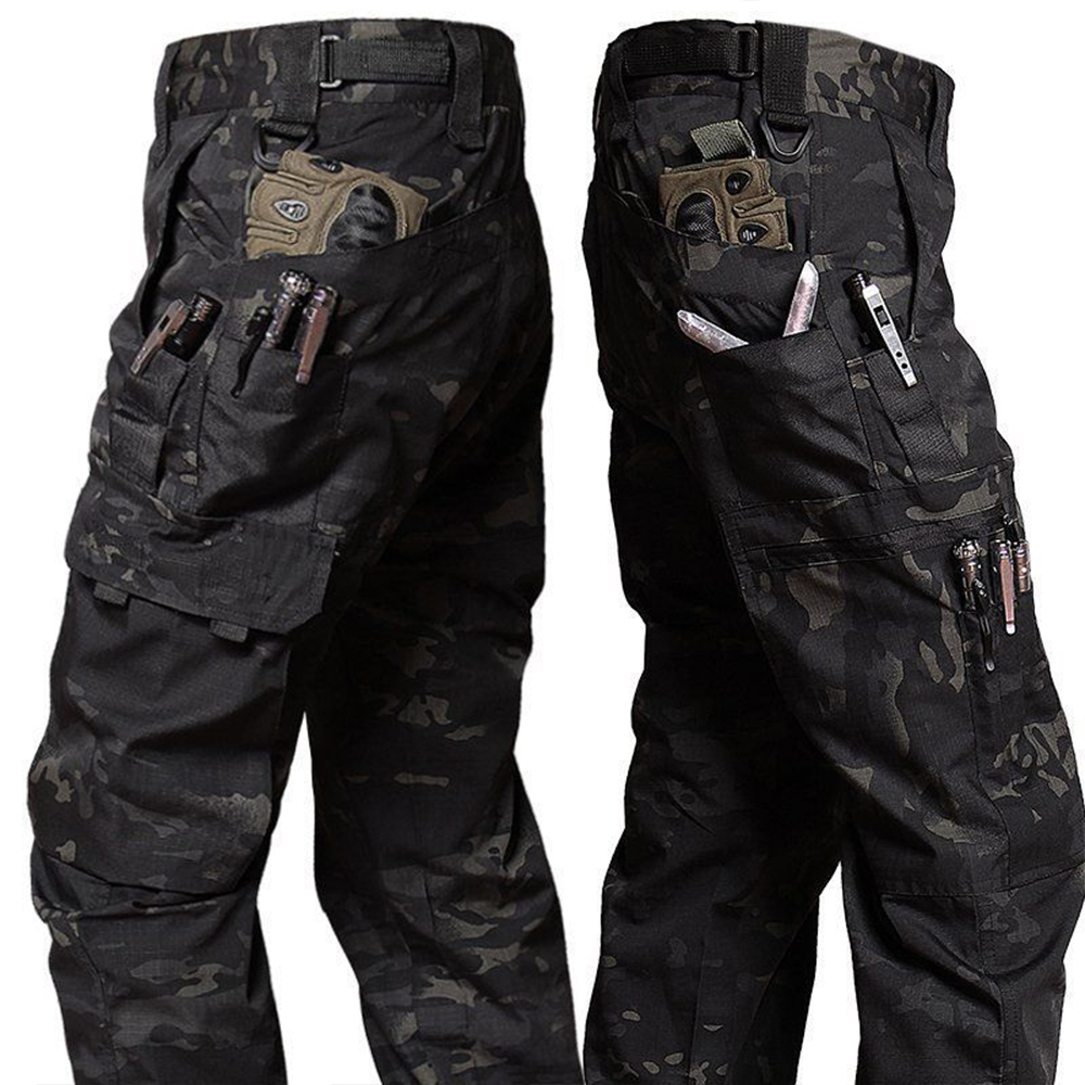 Men's outdoor wear-resistant functional waterproof multi-pocket cargo pants long pants