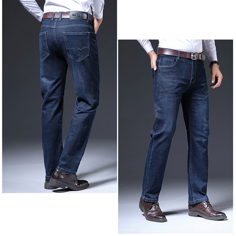 Men's straight casual jeans for autumn and winter