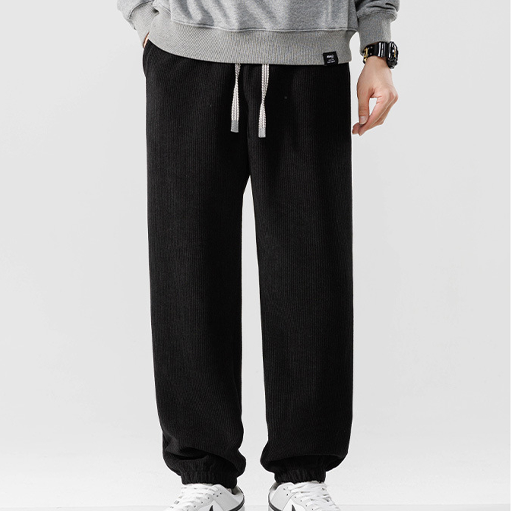 Men's autumn and winter new solid color fashion wide-leg jogger pants Sweatpants