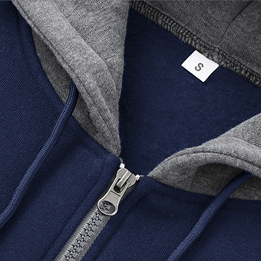 New autumn and winter men's color matching hooded sweatshirt and trousers sports suit