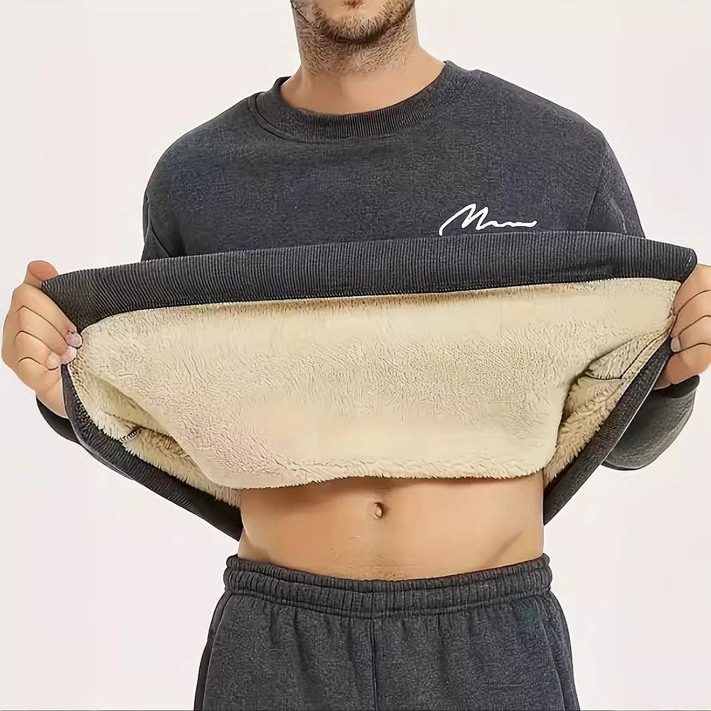Men's round neck stretch sweatshirt for winter