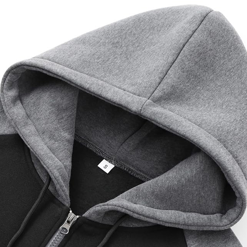 New autumn and winter men's color matching hooded sweatshirt and trousers sports suit