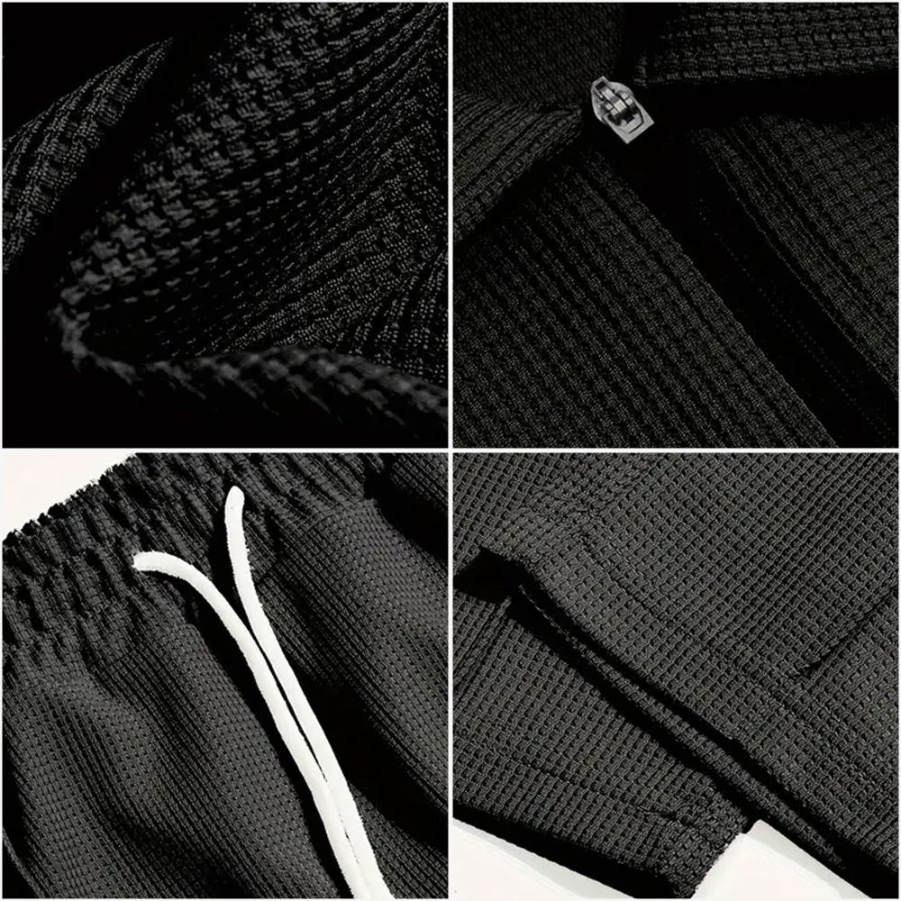Men's stylish and comfortable lapel two-piece sports casual polo suit