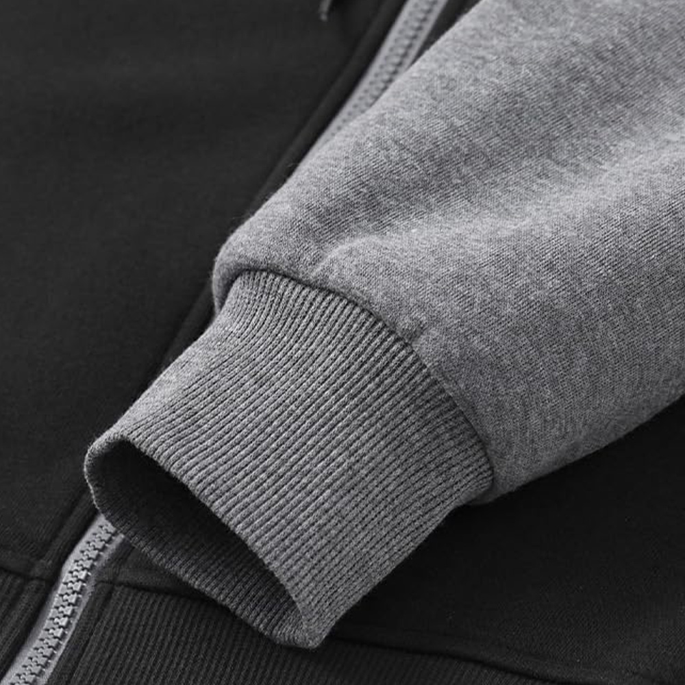 New autumn and winter men's color matching hooded sweatshirt and trousers sports suit