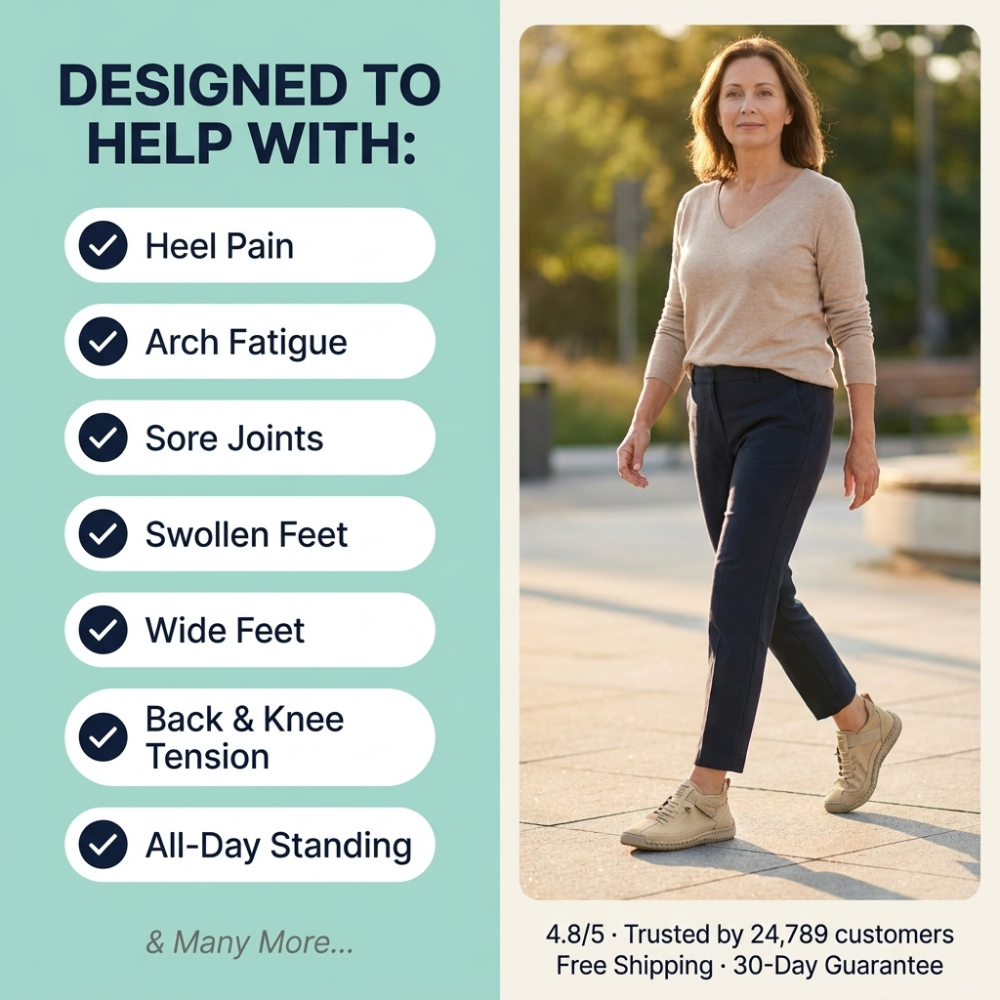 Comfortable & Pain-Free Orthopedic Hand-Stitched Leather Loafers | Anti-Slip Support for Plantar Fasciitis