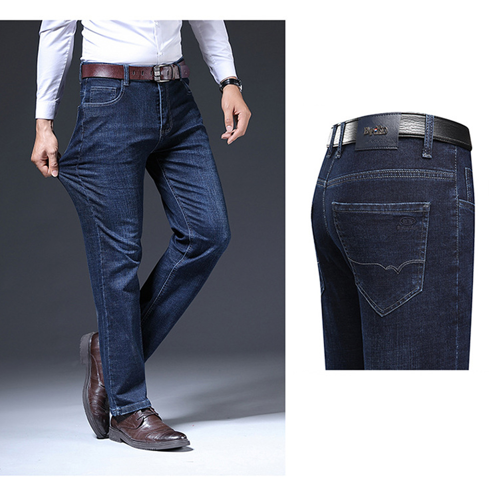Men's straight casual jeans for autumn and winter