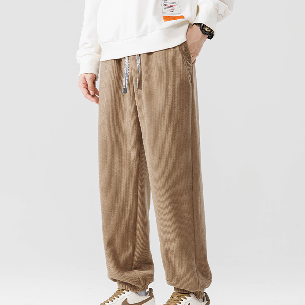 Men's autumn and winter new solid color fashion wide-leg jogger pants Sweatpants