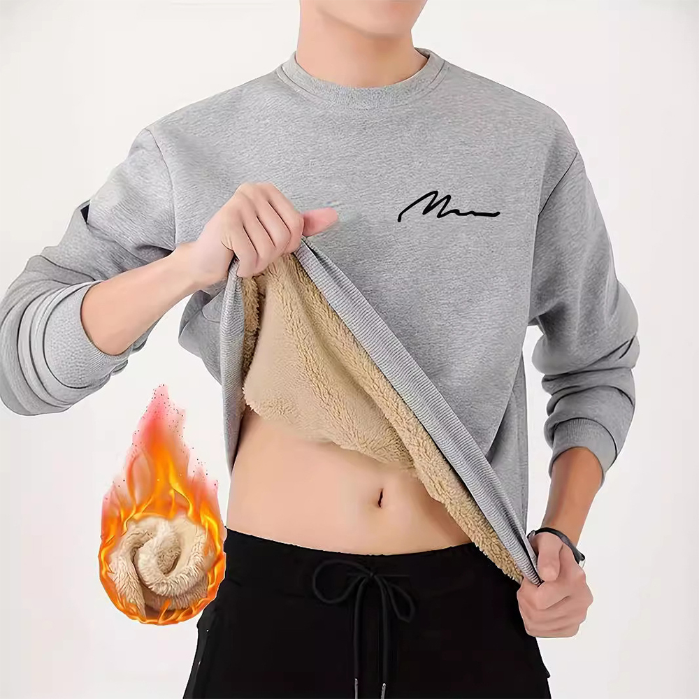 Men's round neck stretch sweatshirt for winter