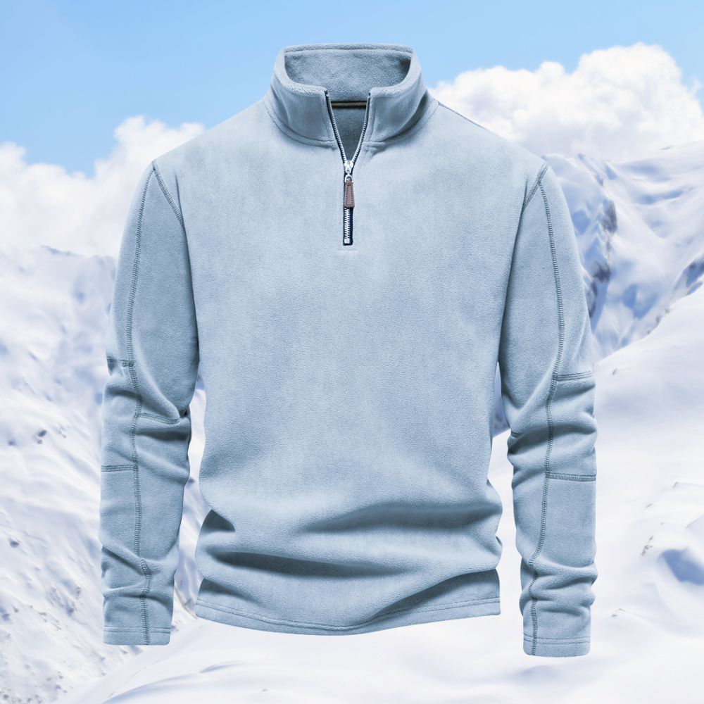 Autumn and winter men's polar fleece half zipper stand collar long sleeve sweatshirt